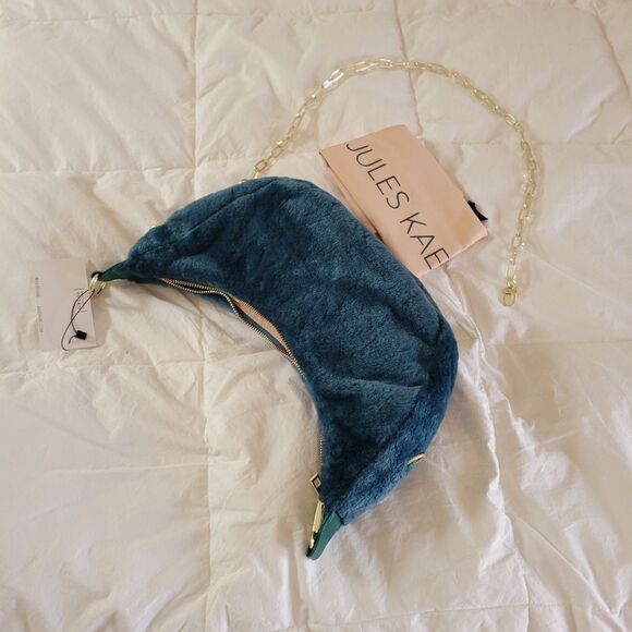 NWT Jules Kae Luna Hobo Shoulder Bag Vegan Furr - Picture 5 of 5